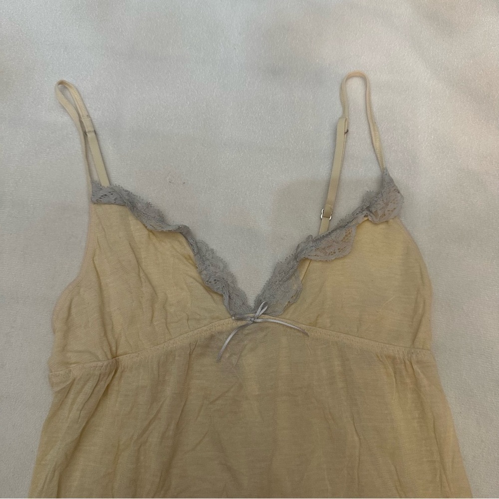 Victoria's Secret vintage y2k yellow and Gray Lace slip dress 51646 - Picture 4 of 13